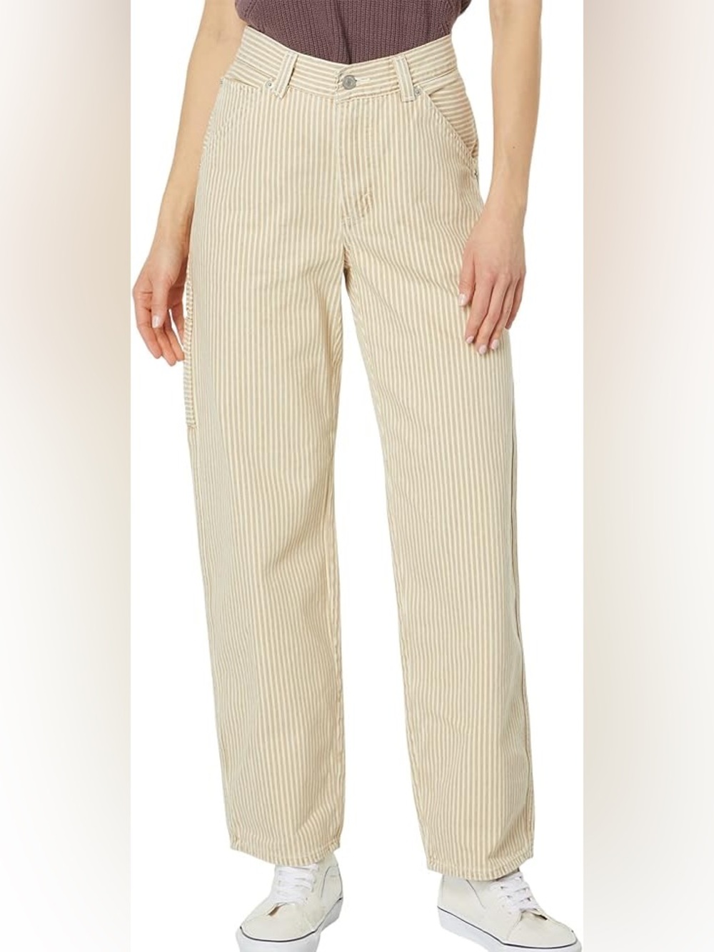 Levi’s Premium Dad Utility Straight Leg Pants Sand Stripe Size 29